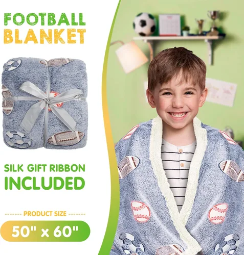 Miniatura 2 de Manta que brilla en la oscuridad. Manta azul gruesa, acogedora, suave y esponjosa de franela de forro polar para dormir para niños, niños pequeños.