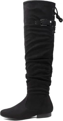 Miniatura 2 de DREAM PAIRS - Botas de ante para invierno, de altura al muslo, para mujer