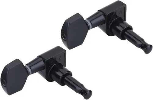 Miniatura 8 de 3 pares de clavijas de guitarra, 3L 3R negro cerrado de aleación de zinc cabezales de máquina para guitarra folk/eléctrica accesorios de actuación