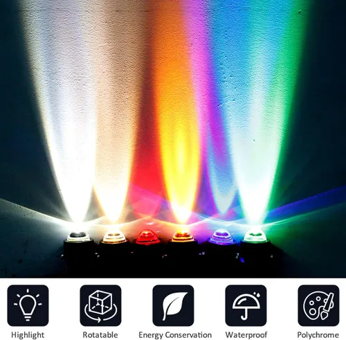 Miniatura 7 de 5W LED Spotlights IP65 impermeable estrecho haz reflector 180 grados ajustable al aire libre lámpara de pared irradiación de larga distancia