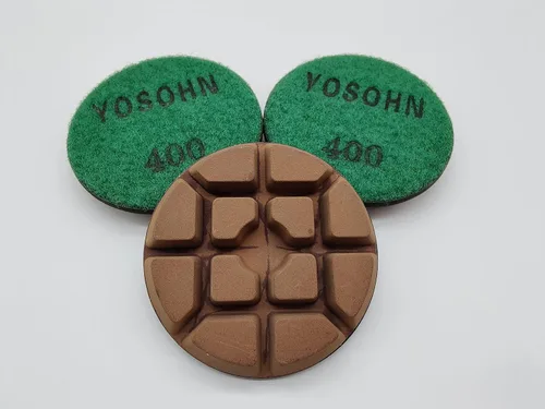 Miniatura 5 de Yosohn Almohadillas de pulido de diamante de 3 pulgadas para piso de concreto, grado profesional, alto rendimiento, juego de 3, con alfombrilla