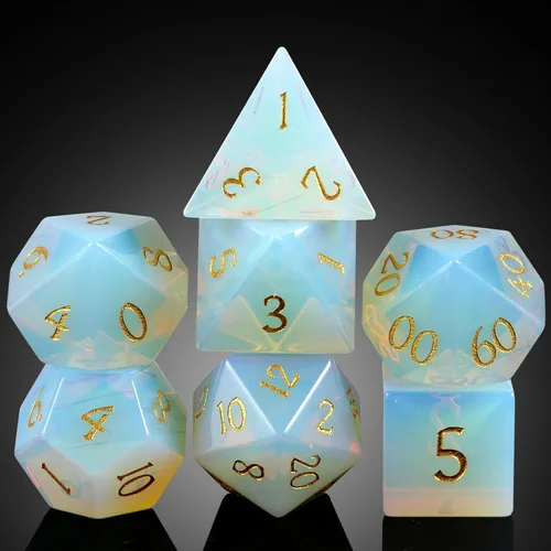 Miniatura 19 de Juego de dados Aagte D&D DNDND Un juego completo de dados de piedra DND con estuche de regalo magnífico para juego de mesa Dungeons and Dragons