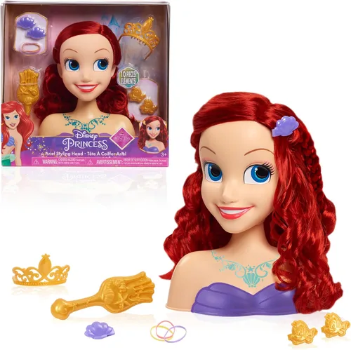Disney Princess Ariel Styling Head, 14 piezas, juego de simulación