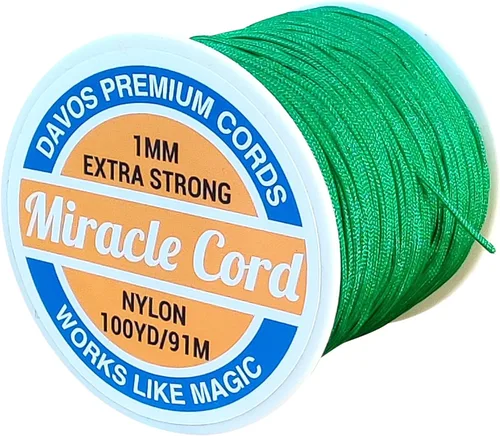 Miniatura 8 de Cordón de nailon de 0.039 pulgadas (0.039 in), multiuso, extra fuerte, hilo trenzado, joyería, collar, pulsera, hacer cuerdas, manualidades, Blanco