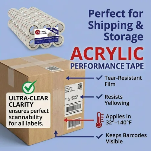 Miniatura 3 de Tape Logic Cinta de embalaje (6 rollos), 3" x 110 yardas - Fuerte recarga de cinta de embalaje para envío, mudanza, cumplimiento de pedidos