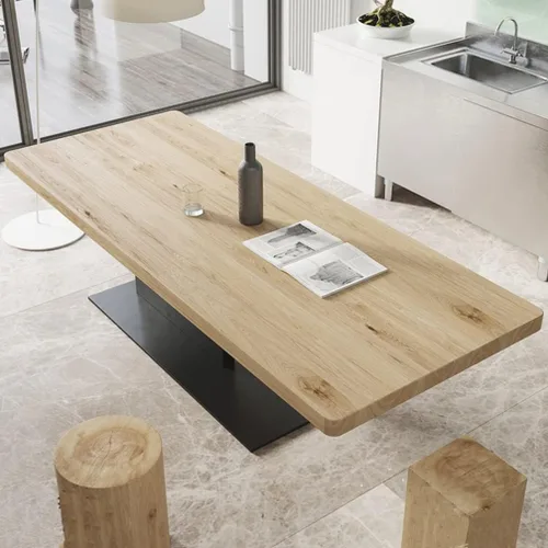 Miniatura 4 de Escritorio de computadora de madera maciza para oficina en casa, mesa de comedor de estilo industrial moderno, patas de metal fuertes, mesa de pino