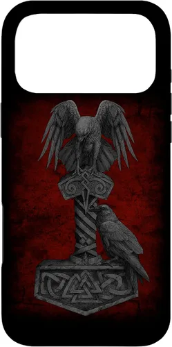 Miniatura 21 de Funda Huginn y Muninn de Mjolnir Odín de Thor para iPhone 14 Mitología nórdica vikinga