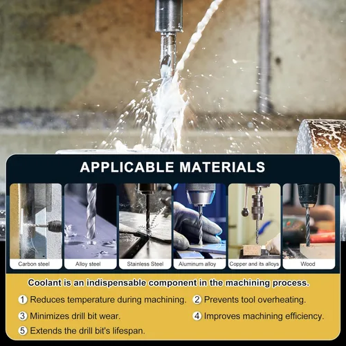 Miniatura 5 de PATIKIL Broca Jobber de 0.039 in, vástago recto M35 cobalto 5% acero de alta velocidad 135° acabado dorado para metal duro de acero inoxidable - 2