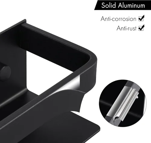Miniatura 3 de KES KSR401S40-BK-P2 - Organizador de especias de cocina, organizador de condimentos de aluminio de 16 pulgadas, soporte para especias de pared