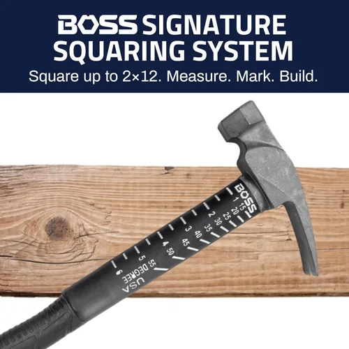 Miniatura 2 de Boss Hammer Martillo de Titanio Ti64 de Grado de Construcción de 16 oz con Mango de Fibra de Vidrio Tough-Fiber que Absorbe Impactos - Agarre