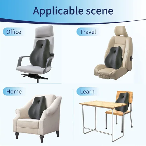 Miniatura 6 de Max&Love Funda de almohada de apoyo lumbar, diseño ergonómico, respaldo ortopédico para aliviar el dolor de espalda, espuma viscoelástica, soporte