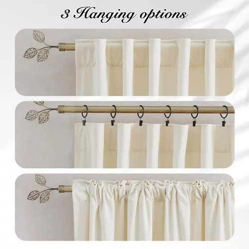 Miniatura 3 de Pony Dance Cortinas de terciopelo blanco de lana, suaves, clásicas, sólidas, aisladas térmicas, para sala de estar, protección de privacidad, lana