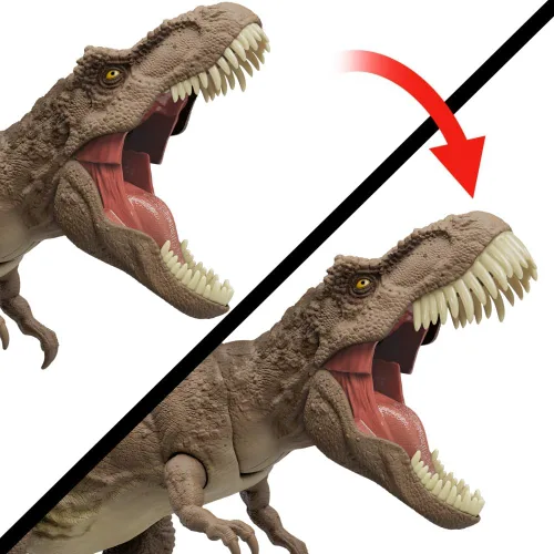 Miniatura 5 de Mattel Jurassic World Chaos Theory All-Out Attack Tyrannosaurus Rex Figura de Acción de Dinosaurio Juguete, T. rex con Ataque Furioso, Mordida
