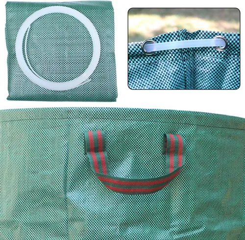 Miniatura 6 de Paquete de 4 bolsas profesionales de jardinería de 132 galones para patio de césped, bolsas de hojas reutilizables extra grandes, contenedor