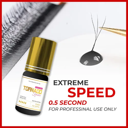Miniatura 4 de THE LASH SUPPLY Pegamento de extensión de pestañas Tornado de 0.17 onzas, suministros de extensión de pestañas, viscosidad media, retención – hasta