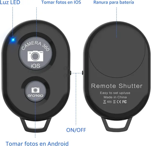 Miniatura 3 de Obturador remoto de cámara inalámbrico para smartphones (2 unidades), control remoto de cámara para teléfono compatible con iPhone/Android - Crea