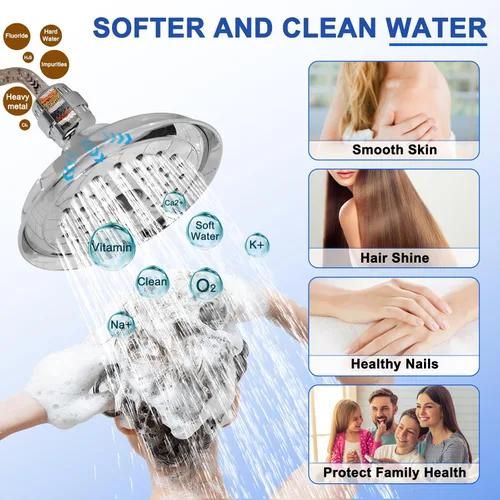 Miniatura 5 de Paquete de 4 filtros de repuesto para filtro de ducha de 15 etapas con cabezal de ducha de vitamina C de repuesto para agua dura por Cenipar