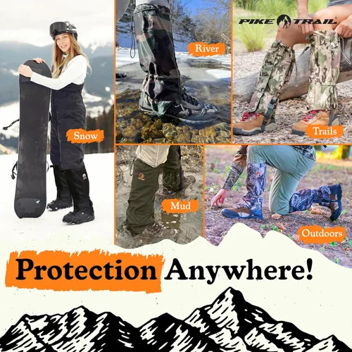Miniatura 5 de Polainas ajustables para piernas Pike Trail - Polainas ligeras e impermeables para hombres y mujeres - Esenciales para senderismo ideales para caza
