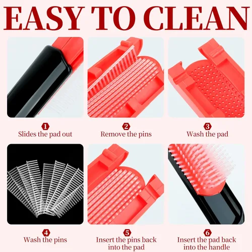 Miniatura 5 de UREELIN Juego de cepillos para el cabello rizado, desenredante para cabello afroamericano/africano texturizado 3a a 4c, cepillo desenredante