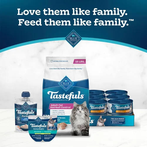 Miniatura 9 de Blue Buffalo Tastefuls - Alimento seco natural para gatos adultos, control de bolas de pelo, receta de pollo y arroz integral, bolsa de 15 libras
