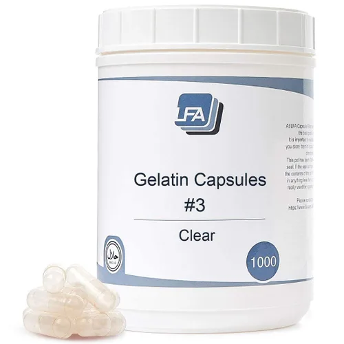 Miniatura 11 de Cápsulas vacías tamaño 3 – Gelatina transparente – 500 unidades – Se adapta a la bandeja de llenado de cápsulas – Tapas de gel de carne de res