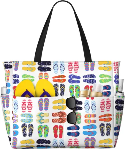 Miniatura 22 de Bolsa de playa para mujer, bolsa de playa impermeable y a prueba de arena con bolsa húmeda, bolsa de viaje grande para viajes de fin de semana
