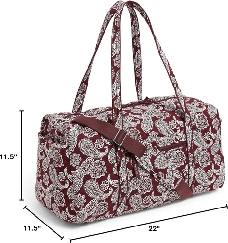 Miniatura 7 de Vera Bradley Women's Cotton Collegiate Large Travel Duffle Bag (Multiple Teams Available)
