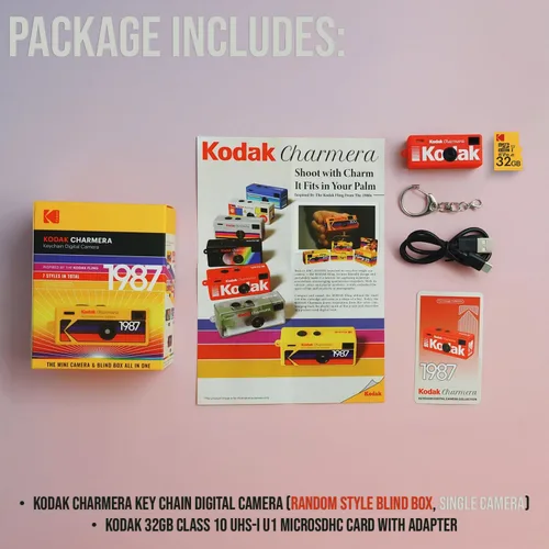 Miniatura 9 de Kodak Charmera - Cámara digital con llavero (caja ciega estilo aleatorio, cámara individual) con paquete de tarjeta de memoria de 32 GB (2 artículos)