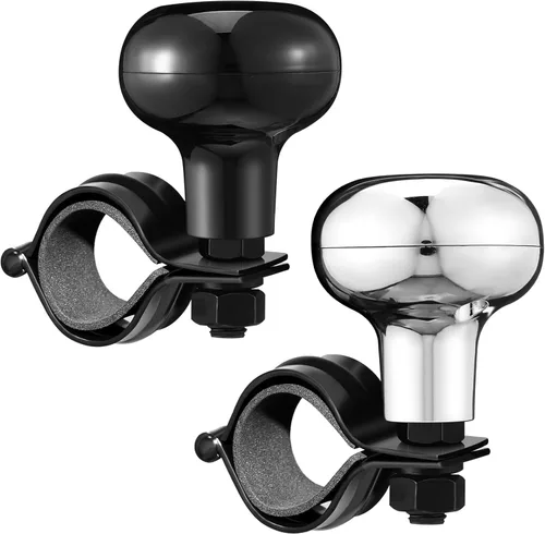 Miniatura 9 de Tallew 2 piezas de perilla giratoria para volante, perillas suicidas para volante, rotación de 360 grados, accesorios de tractor para automóviles