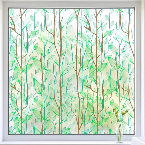 Miniatura 13 de Película decorativa para ventana, diseño de flores, película de privacidad de vidrio de adherencia estática para puerta, tintes de ventana