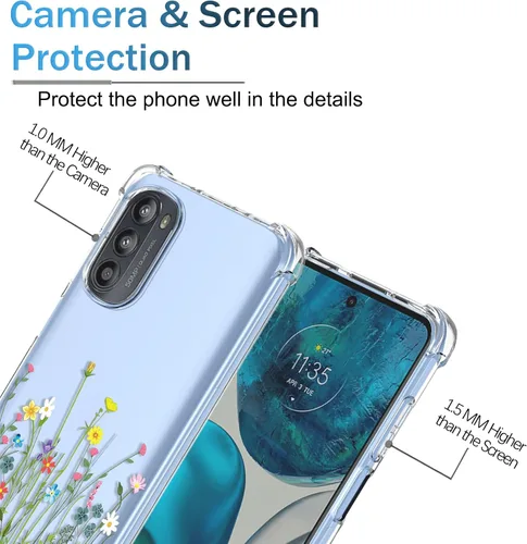 Miniatura 48 de Funda para Moto G Stylus 2021 4G Clear Flower Funda de teléfono TPU suave a prueba de golpes, antiarañazos, funda protectora para Motorola G Stylus