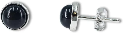 Miniatura 10 de Pendientes naturales de 0.236 in con chapado en oro blanco sobre plata de ley, bisel cabujón de piedras preciosas regalo de joyería para ella