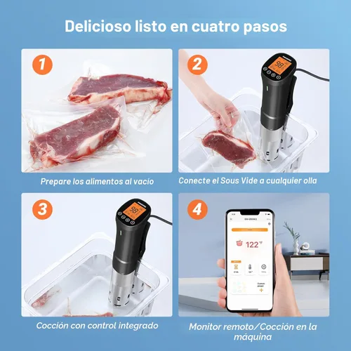 Miniatura 5 de INKBIRD WIFI Sous Vide Cooker ISV-200W Bundle con máquina selladora al vacío INK-VS01, kits Sous-Vide de 1000W, circulador de inmersión para Sous