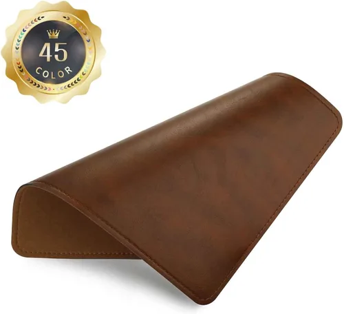 Miniatura 38 de Alfombrilla de mouse de cuero con borde cosido, base de microfibra con antideslizante impermeable, alfombrilla de mouse para computadoras, laptop, 8