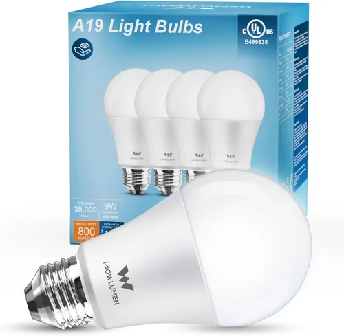 Miniatura 14 de Bombilla LED A19, bombillas E26 de 9 W (equivalente a 60 vatios), blanco frío de 5000 K, base estándar de 800 lm para cocina, sala de estar, Luz