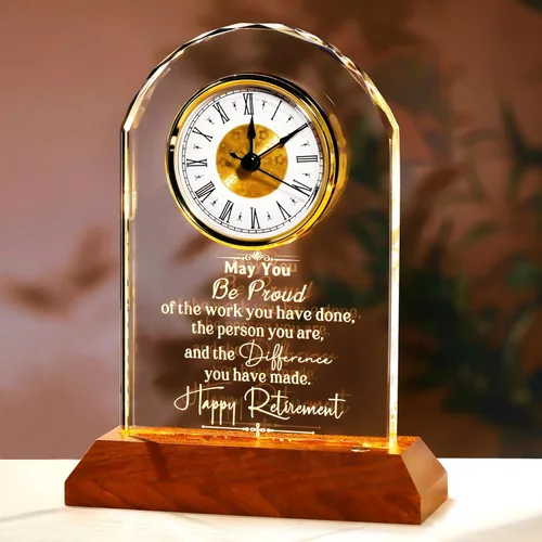 Miniatura 14 de Ornalrist Regalos de Jefe para Hombres y Mujeres Reloj de Cristal, Regalos para Jubilación Jefa Mujer - Regalo de Apreciación de Jefe para Hombres