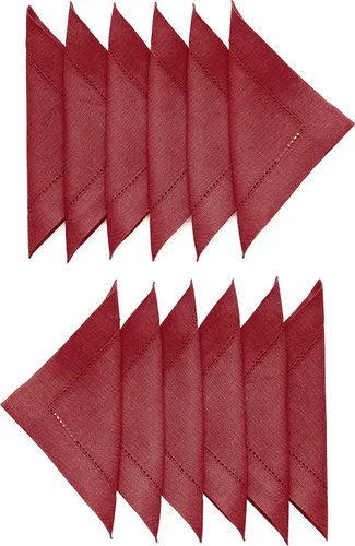 Miniatura 14 de Solino Home Servilletas de cóctel de lino con vainica de 6 x 6 pulgadas, 100 % lino puro, color beige, juego de 12 servilletas cuadradas pequeñas