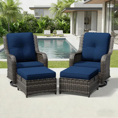Miniatura 70 de Joyside Juego de sillas de mimbre para patio, juego de 3 piezas de mimbre para exteriores con 2 sillas reposabrazos y 1 mesa auxiliar para terraza