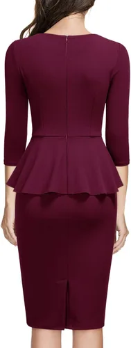 Miniatura 2 de Miusol - Vestido de mujer estilo retro con cuello cuadrado y volantes
