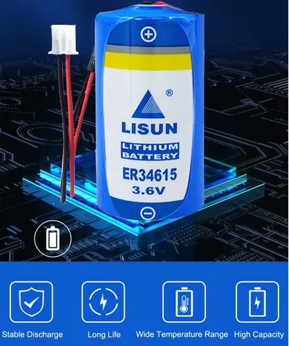 Miniatura 5 de (1 paquete de batería de litio ER34615 D Cell de 3.6 V 19000 mAh para programador PLC multiusos, batería ETC con enchufe blanco