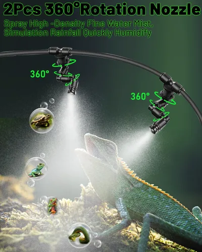 Miniatura 5 de Sistema de nebulización automática Reptile Mister, humidificadores de reptiles con controlador de sincronización inteligente, humidificador