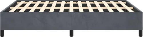 Miniatura 8 de vidaXL Marco de cama, marco de cama tapizado de plataforma, base de cama doble con soporte de listones de madera para dormitorio, gris oscuro