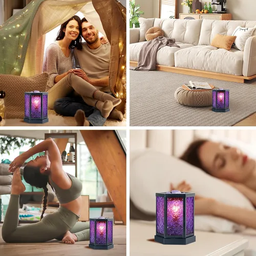 Miniatura 3 de CVHOMEDECO. Calentador eléctrico marroquí de cera derretida, calentador de velas decorativo para velas perfumadas, cera derretida y tartas