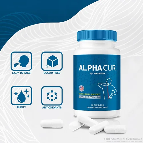 Miniatura 5 de Cápsulas AlphaCur (paquete de 2), Alphacur para neuropatía, píldoras AlphaCur totalmente naturales para nervios saludables, pastillas premium Alpha