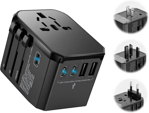 Adaptador de viaje universal de enchufe internacional - Adaptador de enchufe de viaje europeo en todo el mundo US AUS EU Reino Unido España Alemania