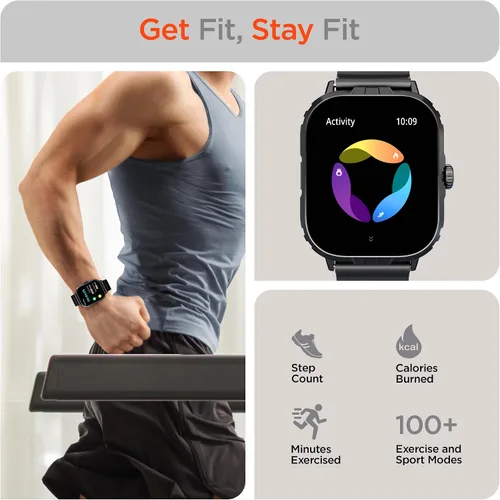 Miniatura 4 de HyperGear FIT X2 Smartwatch + monitor de actividad física con pantalla LCD IPS grande de 2 pulgadas, frecuencia cardíaca, oxígeno en sangre, calidad