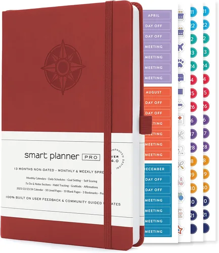 Miniatura 23 de Smart Planner Pro - Planificador diario sin fecha - Agenda grande A4 - Logre objetivos y aumente la productividad con secciones semanales