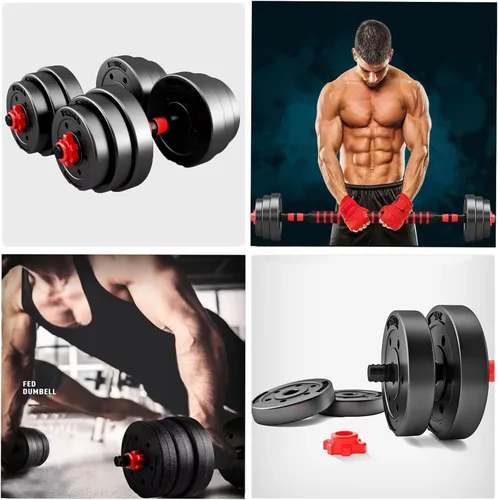 Miniatura 3 de Juego de mancuernas ajustables, juego de pesas libres de 5 a 44 libras con conector para mancuernas, opciones de flexión, ejercicios de fitness