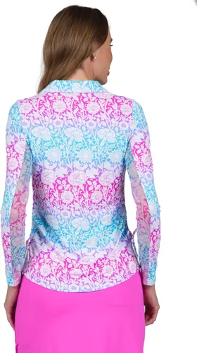 Miniatura 4 de IBKUL Athleisure Wear 48538 - Polo de manga larga con protección solar UPF 50+ Icefil Cooling Tech Jesse Print