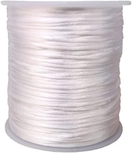 Miniatura 48 de 2.0 mm x 110 yardas de cordón de satén de nailon para abalorios, hilo trenzado para nudos chinos, rattail, macramé, pulseras, collares, fabricación